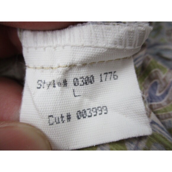 Tori Richard Shirt Mens Large L Blue Graphic Print Hawaiian Cotton Button Up - Picture 6 of 12